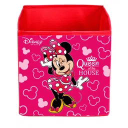 Kuber Industries Set Of 3 Pink & Black Disney Minnie Print Extra Large Foldable Storage Cube With Handle image 2