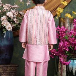 SAKA DESIGNS Boys Regular Sequinned Kurta with Pyjamas image 5