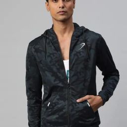 FUAARK Navy Regular Fit Camouflage Sports Hoodie-image-124