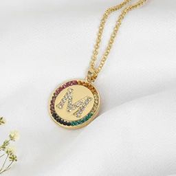 Joker & Witch Golden Starlet Alphabet M Necklace-image-55