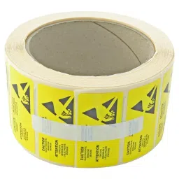 MULTICOMP PRO Pre Printed Labels LABEL, ESD CAUTION, 25MM X 50MM, YELLOW, 055-0082-2
