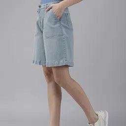 Roadster Women Grey Denim Shorts-image-29