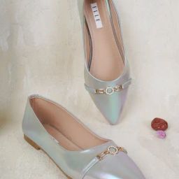 Elle Women's Grey Flat Ballets-image-96