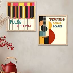 WALLLANE Brown & Pink 2 Pieces Wooden Wall Art-image-60