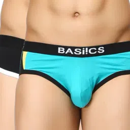 BASIICS by La Intimo Black & Blue Printed Briefs (Pack of 2)-image-88