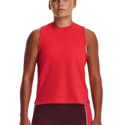UNDER ARMOUR Red Logo Print Sports Tank Top-image-73