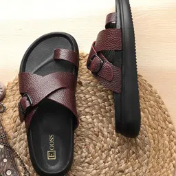 Egoss Men Leather Comfort Sandals-image-44