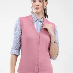 Monte Carlo Women Sleeveless Cardigan Sweaters-image-25