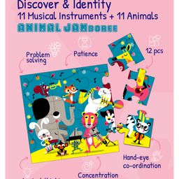 PLAYQID Animal Jamboree and Sneaky Pirates Jigsaw Puzzles Multicolour - 37 Pieces-26