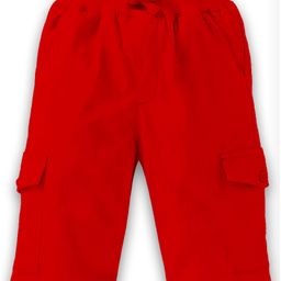 Kiddopanti Solid Cargo Shorts - Red-image-103