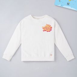 Ed-a-Mamma Cotton Full Sleeves Text Print Sweatshirt - White-image-45