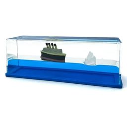 KolorFish Titanic Cruise Ship Model Liquid Wave Decoration That No Longer Sinks Iceberg Home Decor Suitable for Home Show Car Decoration Gifts Desk Or Paperweight - Blue-27