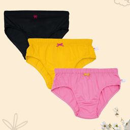 D'Chica Pack Of 3 Solid Full Coverage Hipster Panties - Black Yellow & Red-image-54