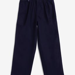 Campana Cotton Lycra Mid Rise Solid Trousers - Navy Blue-image-6