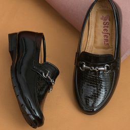 Stefens Synthetic Self Design Moccasins - Black-image-86