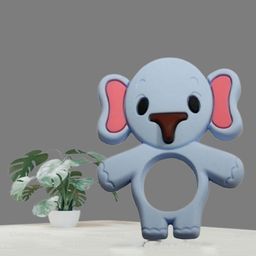 The Cheeky Kidzz Baby Elephant Shape Soft Silicone Teething Toys Textured Molar Teeth Soother Massage For Dental Care Baby (BLUE)-23