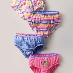 Bodycare Cotton Knit Panties With Butterfly & Stripes Print Pack Of 4 - Multicolour-image-55
