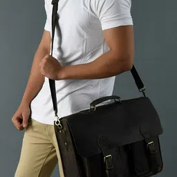 MaheTri Unisex Leather Laptop Bag-32