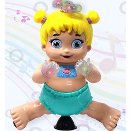 YAMAMA 360 Degree Rotating Musical & Dancing Doll with Bump n Go Action - Multicolour image 2