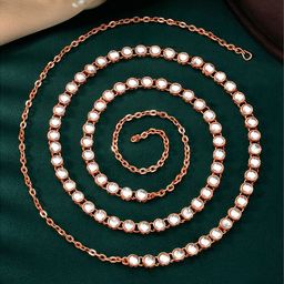Peora Rose Gold Plated Kundan Studded Skin Friendly Waist Chain-picture-19