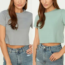 Trendyol Pack Of 2 Round Neck Pure Cotton T-shirts-image-70