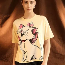 Kazo Printed Drop-Shoulder Sleeves Pure Cotton T-shirt-image-81