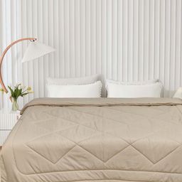 Aura Beige Microfiber AC Room 300 GSM Double Bed Comforter-image-45