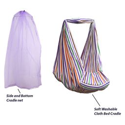 Beetot Baby Cradle for Newborns with Ultra Soft Cotton Fabric & Removable Separate Bed - Multicolour image 4