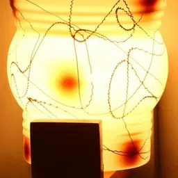 Somil Premium Designer Glass Wall / Night Lamp Elegant & Stylish Dcor Accent for Modern Interiors, color- Brown, White, Size:- 19 X 32 X 29.5 CM-image-81