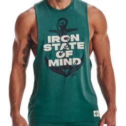 Under Armour Green Regular Fit Printed Tank Tee-picture-10