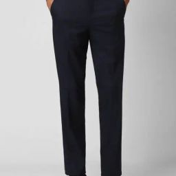 Van Heusen Navy Regular Fit Striped Trousers-image-79