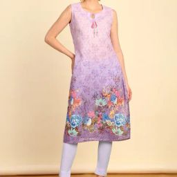 Soch Womens Purple Embroidered Kurta With Tie-Ups-image-46