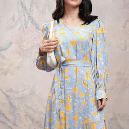 Vishudh Women Floral Printed Wrap Maxi Dress-image-89