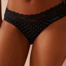 La Vie En Rose Black Elastic Band Polka Dot Bikini Panty-picture-23