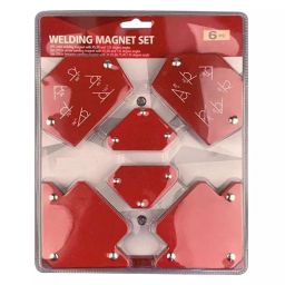 TileMaster Multi-Angle Magnetic Welding Clamp Set 30°, 45°, 60°, 75° 90°, 135° 15 mm Throat Depth Mild Steel Red, TM-26 (Set of 6)-42