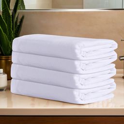 Aura White 4 Pieces Cotton 350 GSM Bath Towels-image-18