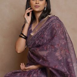 KALINI Floral Printed Zari Saree-picture-28