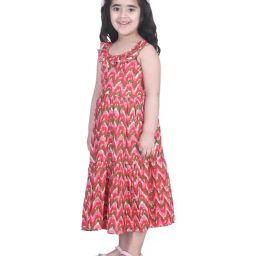 BownBee Kids Pink Cotton Printed Frock-picture-23