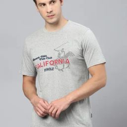Beverly Hills Polo Club Grey Regular Fit Cotton Crew T-Shirt-image-20