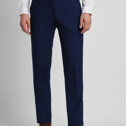 Peter England Elite Navy Slim Fit Trousers-picture-12