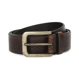 Peter England Brown Quilted Casual Leather Belt for Men-image-97