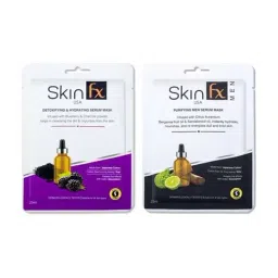 Skin Fx Detoxifying, Hydrating & Purifying Men Facial Serum Mask - Pack of 2-66