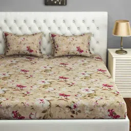 Swayam Floral Green 160 TC Cotton Single Bedsheet with 2 Pillow Covers-image-56