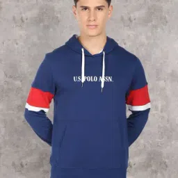 U.S. Polo Assn. Navy Cotton Regular Fit Printed Hooded Sweatshirt-picture-11