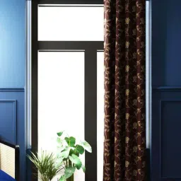 Bianca ANTELLIA GLITTER Brown Polyester 9 Ft. Long Door Curtain-33