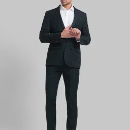 Park Avenue Green Super Slim Fit Checks Two Piece Suit-picture-13