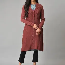 W Rust Knitted Cardigan-20