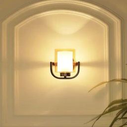 Kapoor E Illuminations Vienna Brass & Brown Glass Single Light Wall Lamp-picture-16