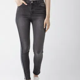 Hubberholme Women Charcoal Grey Slim Fit High-Rise Clean Look Stretchable Jeans-image-86