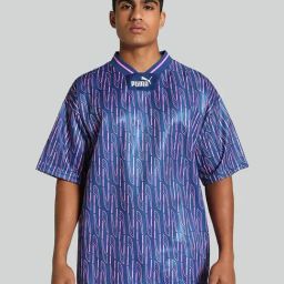 Puma Blue Loose Fit Printed Jersey-image-54